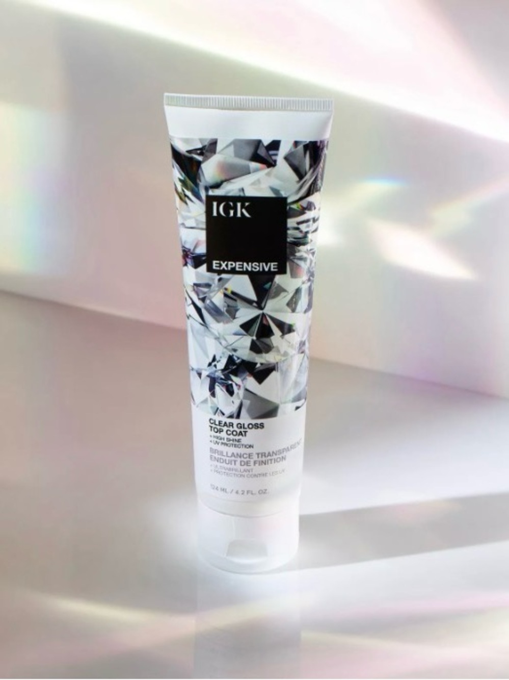 GK Expensive Clear Gloss Top Coat – White with Iridescent Accents